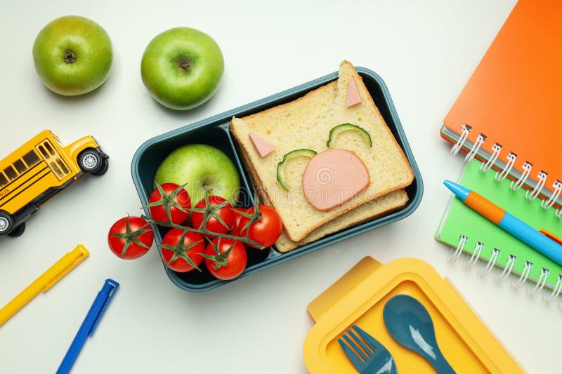 Lunch Box with Food, Lunch Box with Food for Child for School Stock