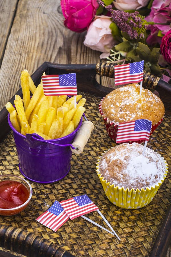 Lunch on Independence Day July 4. stock images