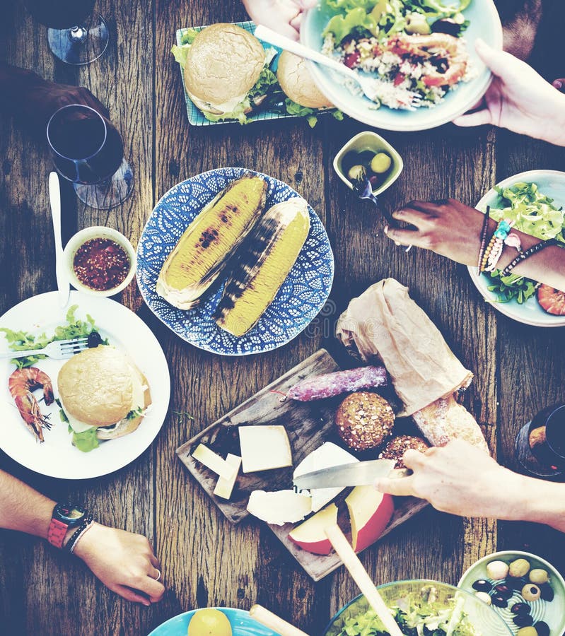 Lunch Luncheon Outdoor Dining People Concept Stock Photo Image of