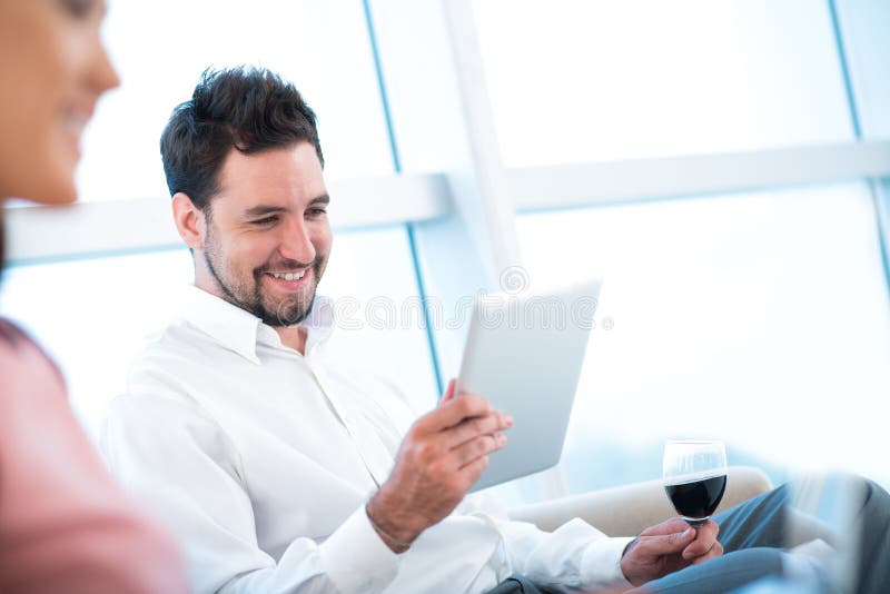 Networking during the Lunch Stock Image Image of professional, device