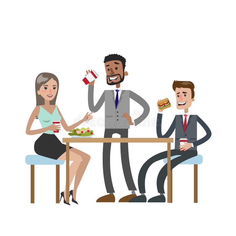 Lunch at office. stock vector. Illustration of cartoon - 105283099 Lunch at office. stock vector. Illustration of cartoon - 105283099