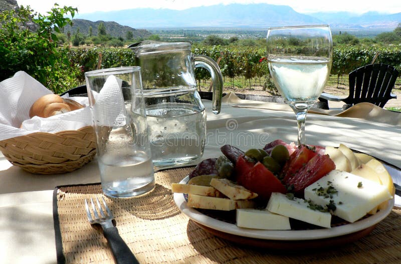 Lunch Outside in a Vineyard Stock Photo Image of snack, relaxing 6934622