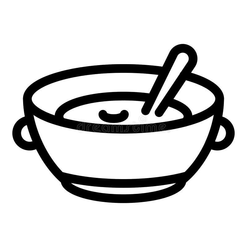 Lunch Soup Icon, Outline Style Stock Vector - Illustration of recipe ...