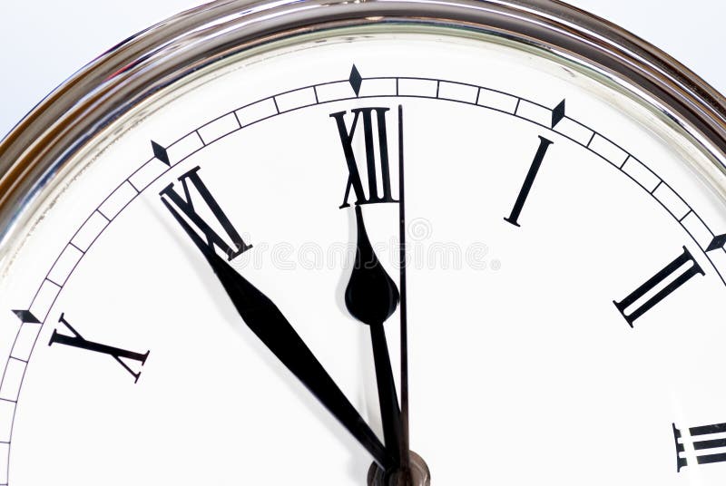 Lunch Time on an Analog Clock Stock Photo Image of numerals, hour