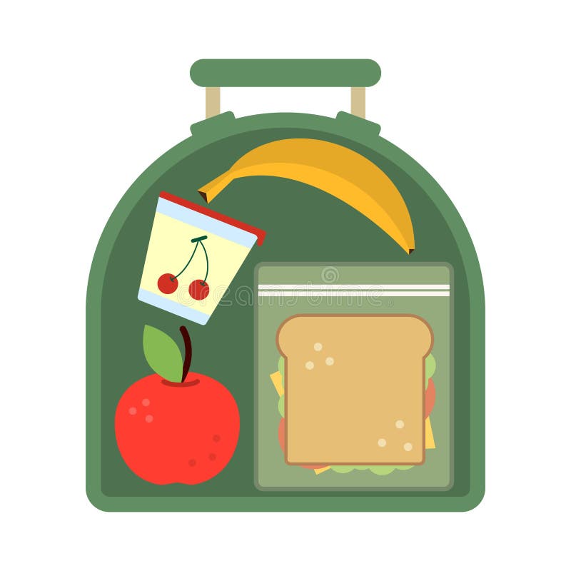 Lunchbox with Food. Meal, Apple and Sandwich Stock Vector - Illustration of  health, diet: 92634985