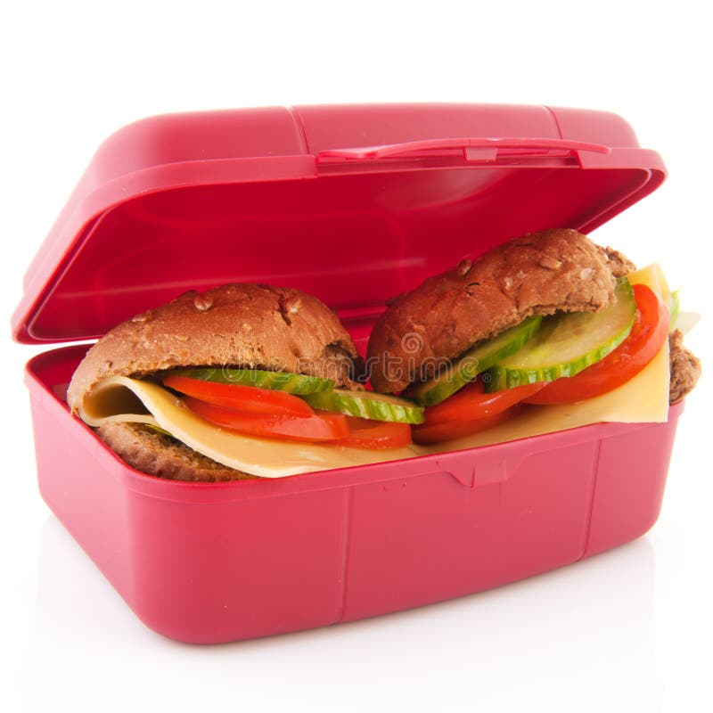 Lunchbox with healthy bread rolls