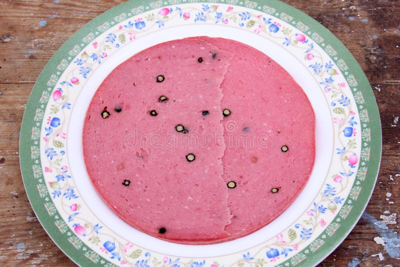 Luncheon Meat with Black Pepper Stock Photo Image of salami, heat