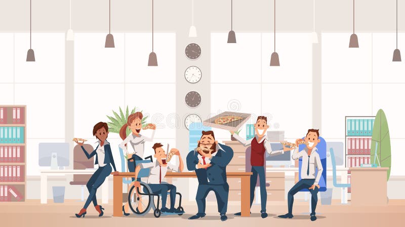 Lunchtijd op Kantoor Vector illustratie vector illustratie Lunchtijd op Kantoor Vector illustratie vector illustratie