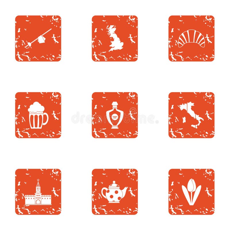Lunchtime icons set, grunge style royalty free illustration Lunchtime icons set, grunge style royalty free illustration