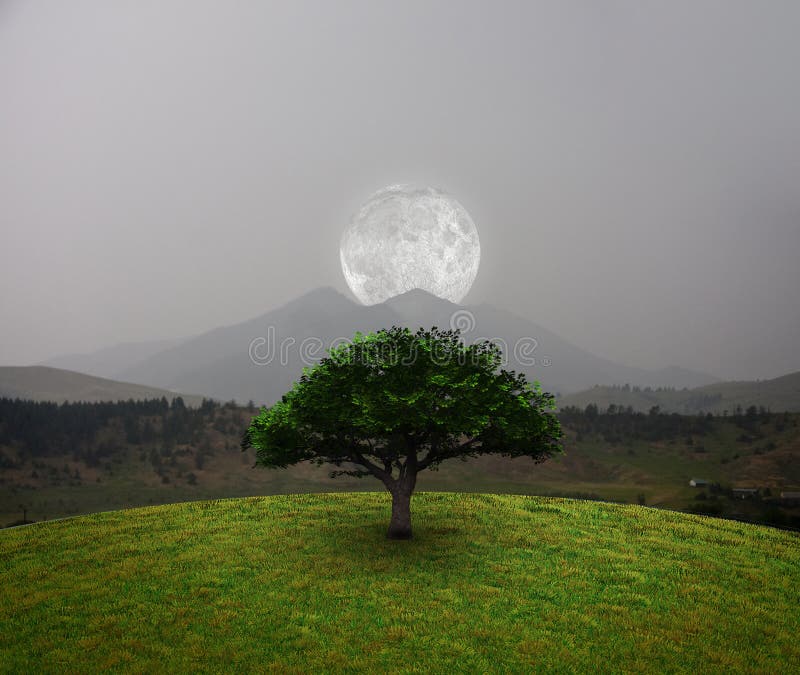 Lune au-dessus des montagnes photo libre de droits Lune au-dessus des montagnes photo libre de droits
