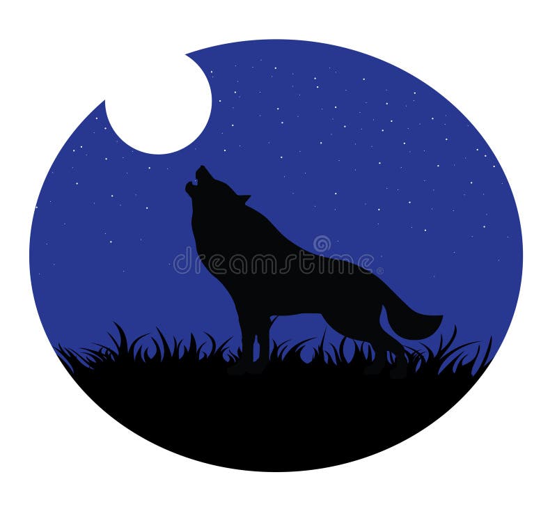 Lune D Hurlement De Loup Illustration De Vecteur Illustration Du Tement 14606784