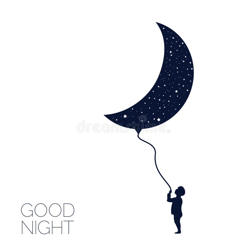 Lune Et Bebe De Rever Bonne Nuit Argent Electronique Illustration Stock Illustration Du Abstrait Bedtime