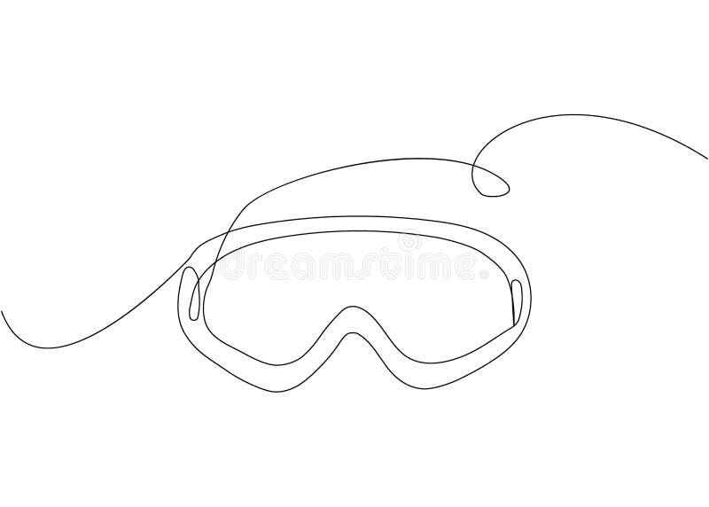 lunettes de snowboard d'hiver pour l'icône des hommes. doodle