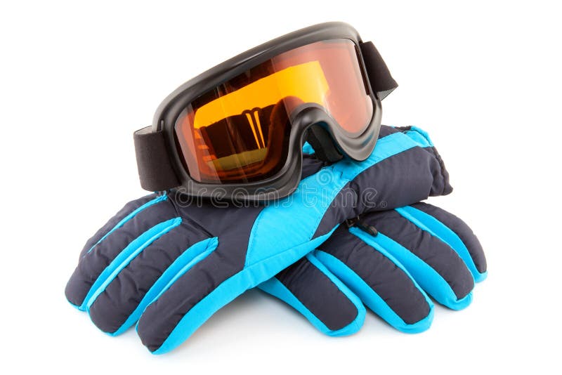 Lunettes et gants de ski photo libre de droits Lunettes et gants de ski photo libre de droits