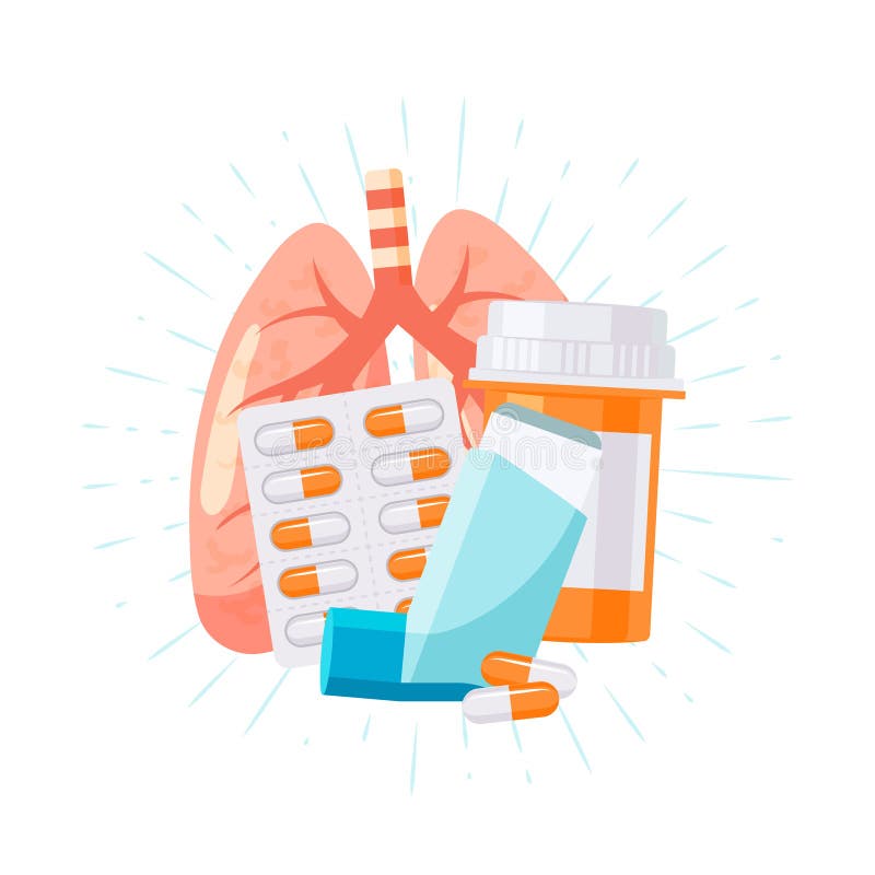 Lung- läkarbehandlingbegrepp i plan stil, vektor royaltyfri illustrationer Lung- läkarbehandlingbegrepp i plan stil, vektor royaltyfri illustrationer