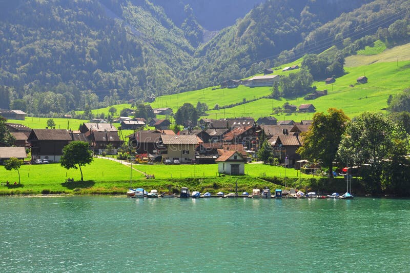 Lungern, Switzerland stock image. Image of city, alps 33481599