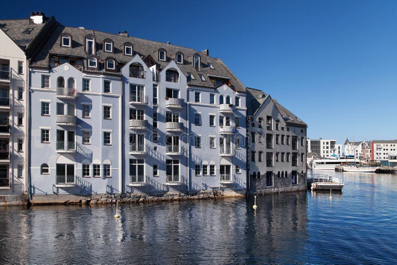 Lungomare di Jugendstil in Alesund fotografia stock