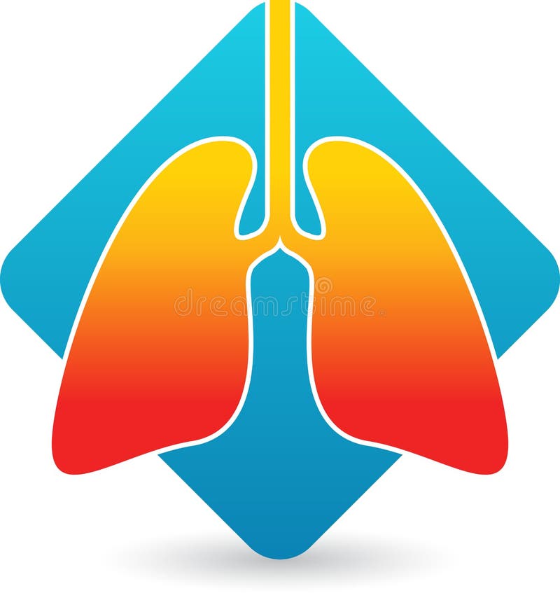 Illustration art of a lungs logo with isolated background