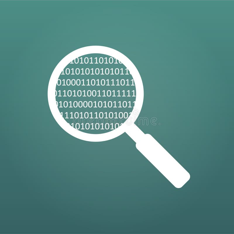 Lupe, die einen Computercode scannt und identifiziert Virenschutz und Computersicherheitskonzept Vektor Illustratio lizenzfreie abbildung Lupe, die einen Computercode scannt und identifiziert Virenschutz und Computersicherheitskonzept Vektor Illustratio lizenzfreie abbildung