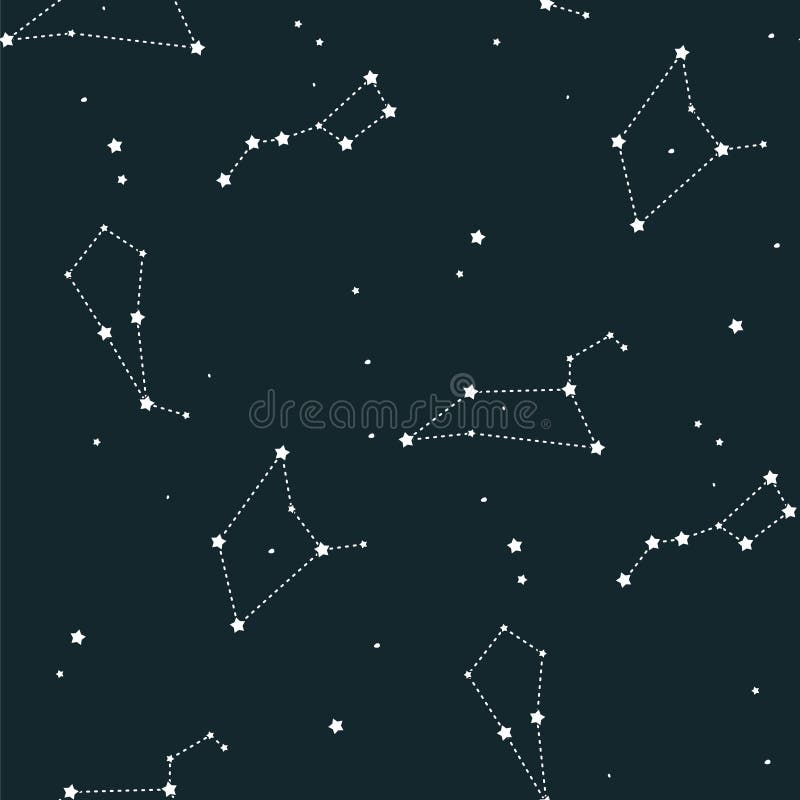 Lurar den sömlösa modellen för konstellationvektorn av abstrakt bakgrund för galaxtecknad filmuniversum polygonal stjärnatextur vektor illustrationer