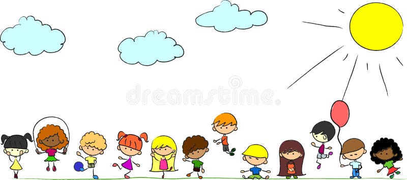 Happy cute kids play, dance, jump,vector illustration picture. Happy cute kids play, dance, jump,vector illustration picture
