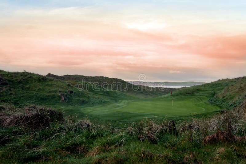 Lush green Ballybunion links golf course