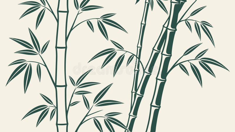Lush Green Bamboo Εκπέμπει από ασιατικό διάνυσμα Σχέδιο απεικόνισης από διάνυσμα Γεννητική τεχνητή νοημοσύνη ελεύθερη απεικόνιση δικαιώματος