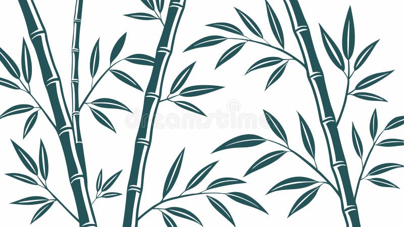 Lush Green Bamboo Παρακολουθεί και αφήνει διανυσματική σχεδίαση Γεννητική τεχνητή νοημοσύνη ελεύθερη απεικόνιση δικαιώματος