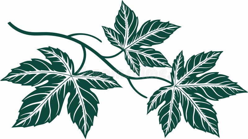 Lush Green FiveLobed Leaf Σχέδιο Βοτανικής Ομορφιάς Δημιουργική AI ελεύθερη απεικόνιση δικαιώματος