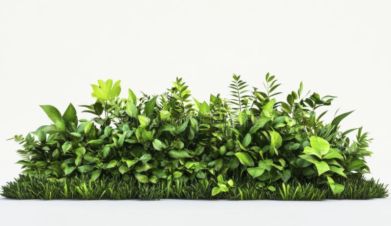 Lush Green Foliage on White Background royalty free illustration