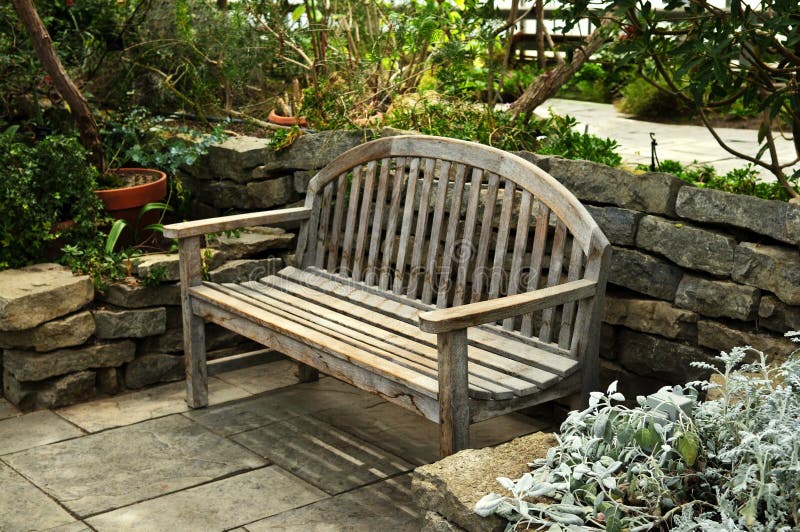 Lush green garden stock image