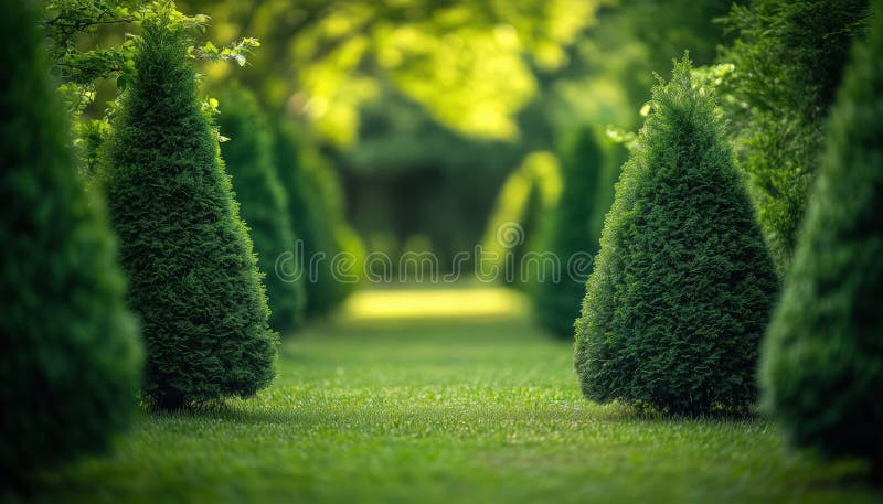 Lush Green Garden Trees: Close-Up Blurred Bokeh Texture, Perfect Spring Background With Ample Copy Space In Nature AI generated