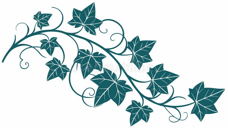 Lush Green Ivy Vine με λεπτομερή σχεδίαση φύλλων διανύσματος Γεννητική AI ελεύθερη απεικόνιση δικαιώματος