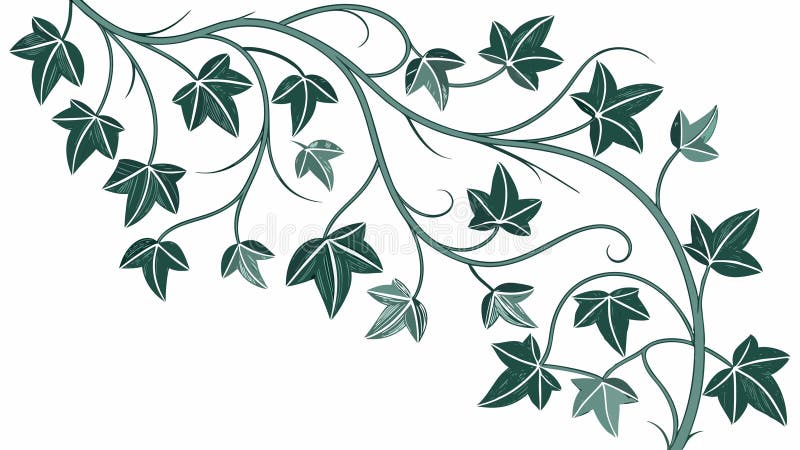 Lush Green Ivy Vine Φυσική ανάπτυξη και σχεδιασμός διανύσματος διακοσμητικού μέσου Γεννητική AI διανυσματική απεικόνιση