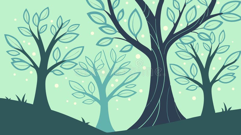 Lush Green Tree Σύμβολο σχεδίασης φορέα φύσης και ζωτικότητας Γεννητική AI διανυσματική απεικόνιση