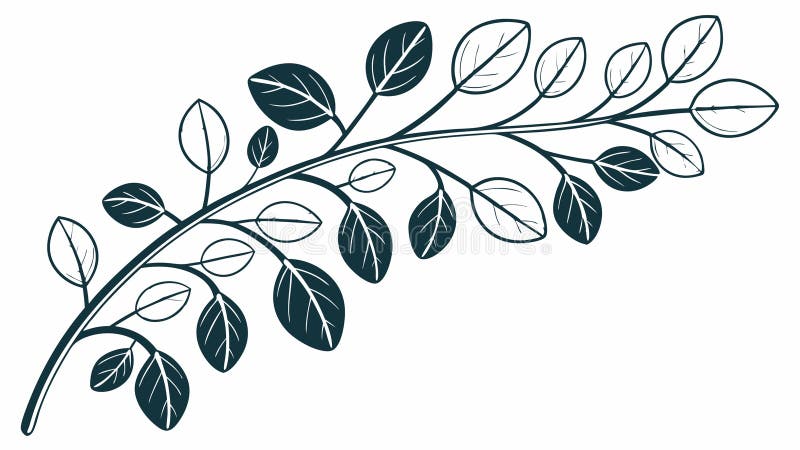 Lush Leafy Branch Decorative Border Vector, Natural and Elegant Design, vector design Generative AI stock illustration