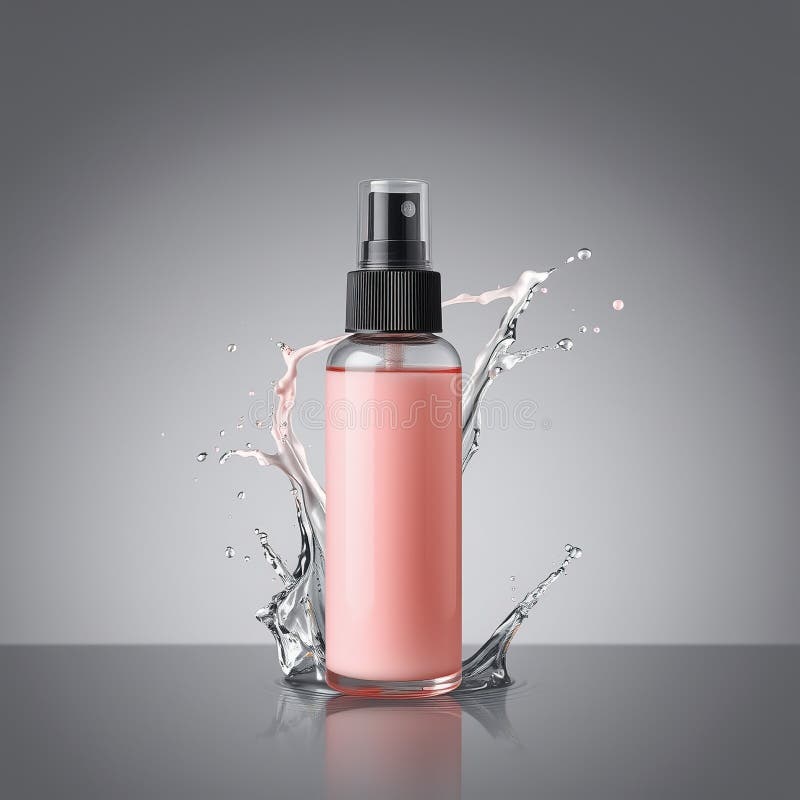 Lussuoso design minimalista per la bellezza moderna di Blush Pink e Slate Gray Body Spray illustrazione vettoriale