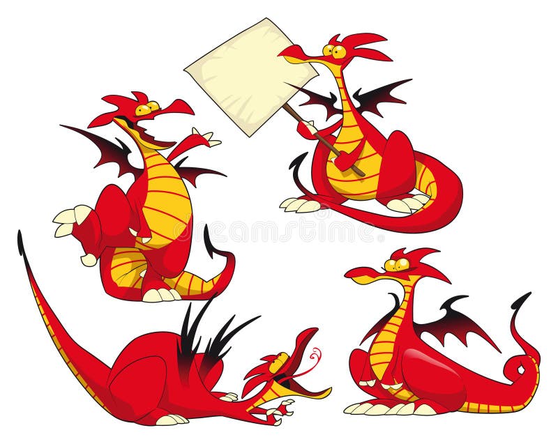 Lustige Drachen. vektor abbildung. Illustration von ausdruck - 16379778