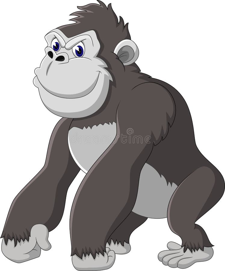 Lustige Gorillakarikatur lizenzfreie abbildung Lustige Gorillakarikatur lizenzfreie abbildung
