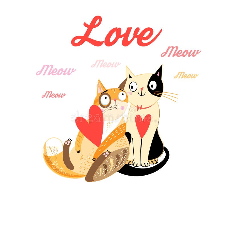 lustige katzen der liebhaber vektor abbildung