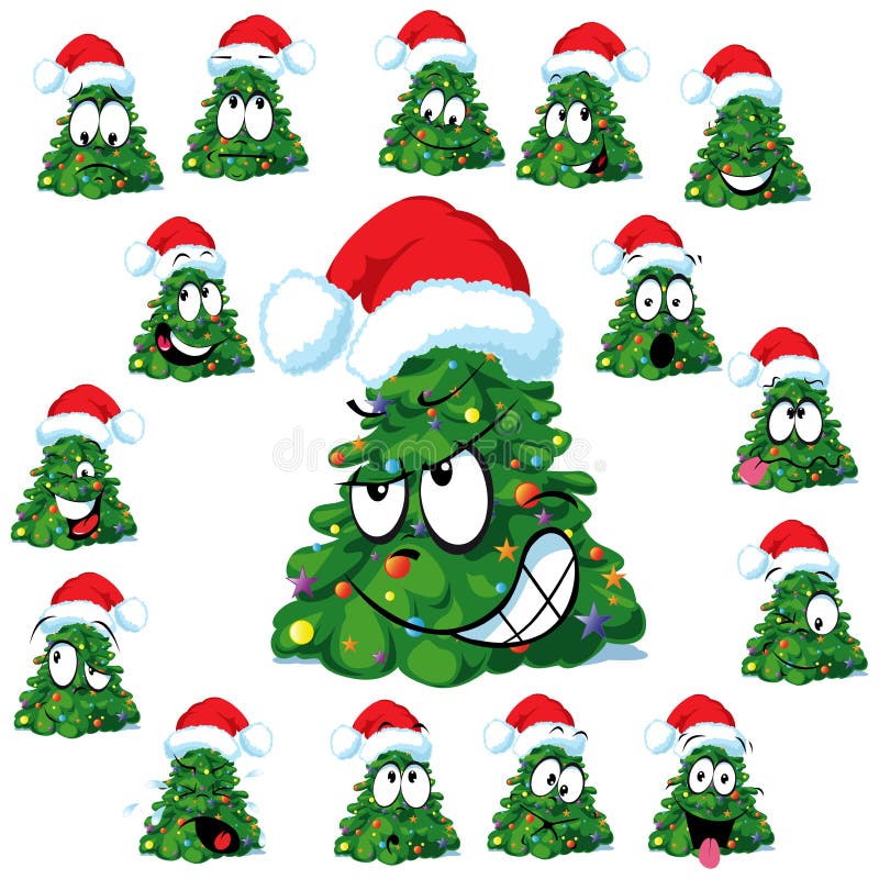 Lustige Weihnachtsbäume stock abbildung Lustige Weihnachtsbäume stock abbildung