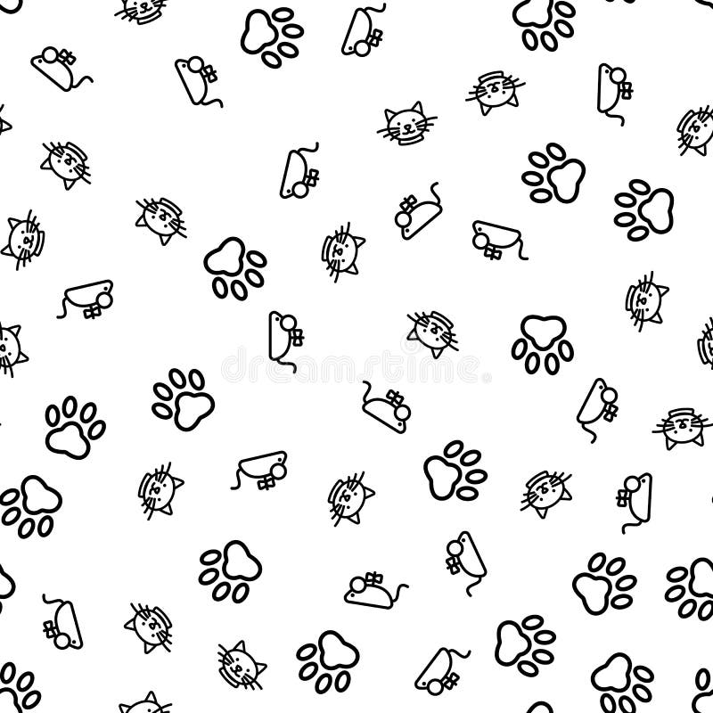 Lustiger Cat Animal Life Seamless Pattern-Vektor vektor abbildung Lustiger Cat Animal Life Seamless Pattern-Vektor vektor abbildung