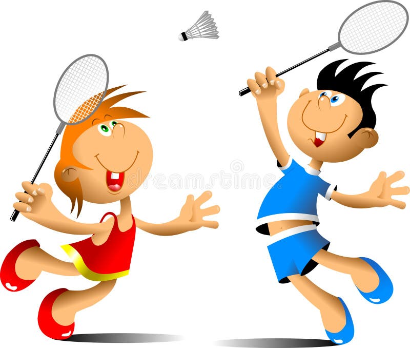 Lustiges Badminton vektor abbildung Lustiges Badminton vektor abbildung