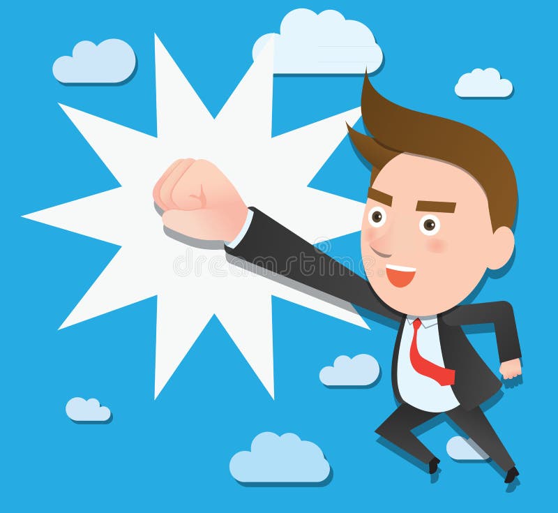 Lustiges flaches Charaktererfolgs-Geschäftskonzept vektor abbildung