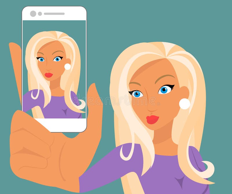 Lustiges selfie der tragenden Ente der blonden sinnlichen Frau lizenzfreie abbildung Lustiges selfie der tragenden Ente der blonden sinnlichen Frau lizenzfreie abbildung