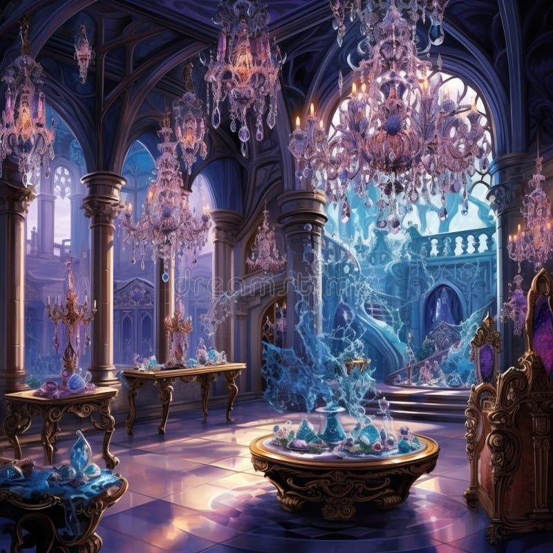 Lustrous Illusion: an Enchanting Mirage of Gem-Encrusted Jewels Stock