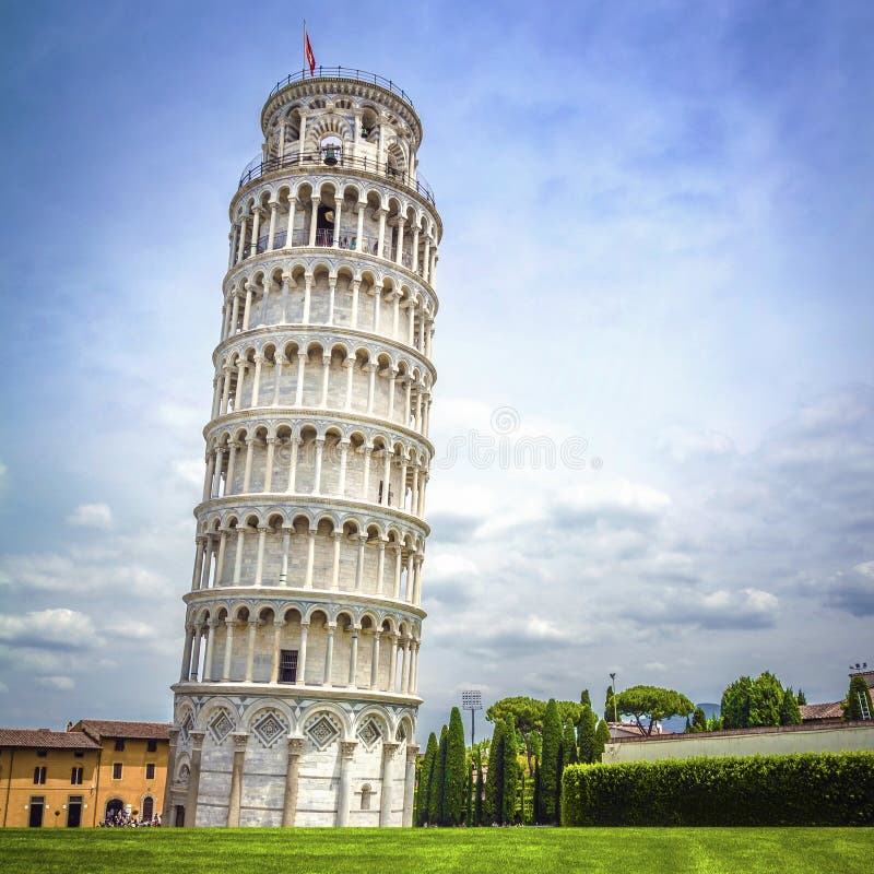 Luta stå hög av Pisa, Italien arkivfoto