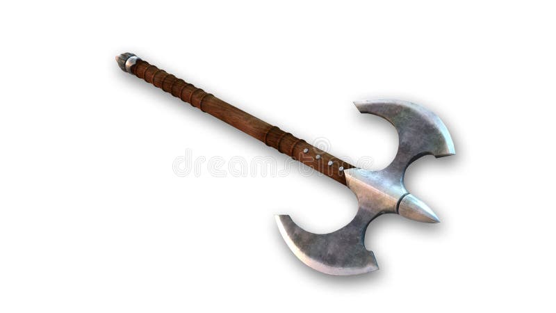 Lute o machado, arma medieval no fundo branco ilustração royalty free Lute o machado, arma medieval no fundo branco ilustração royalty free