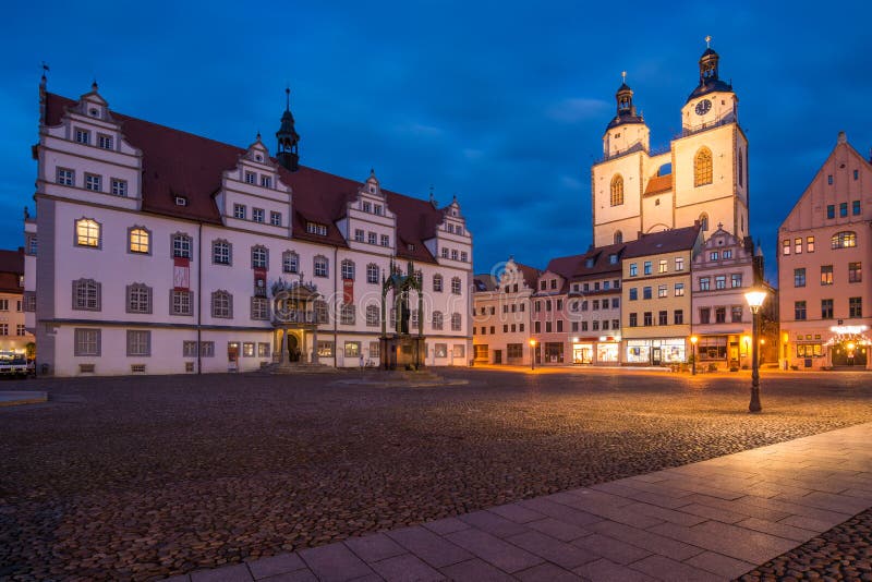 Lutherstadt Wittenberg at Dusk Editorial Stock Photo - Image of ...