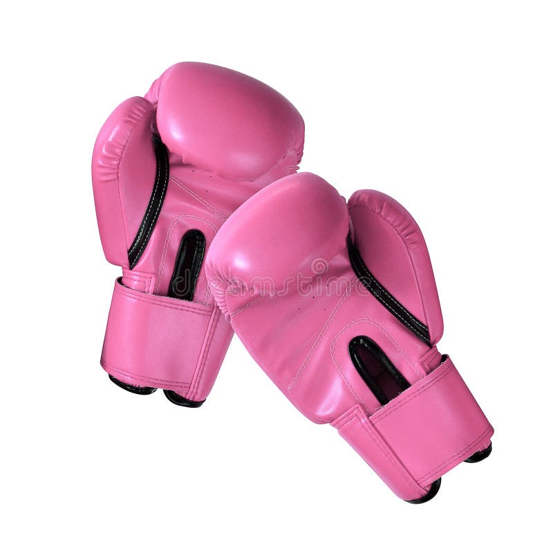 Luvas de encaixotamento doces do couro genuíno da cor do rosa pastel foto de stock